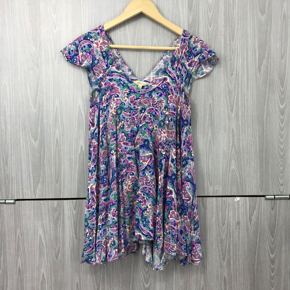 Matilda Jane Small‎ Boho Paisley Print In The Maze Swing Tunic Top 100% Rayon